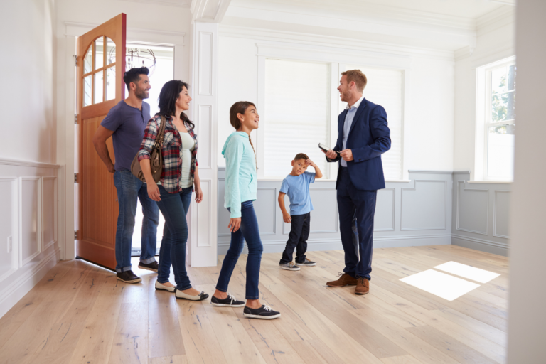 Realtor showing a home