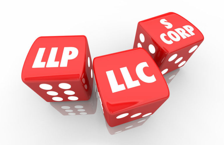 LLC LLP S-Corp Dice Business Types Words