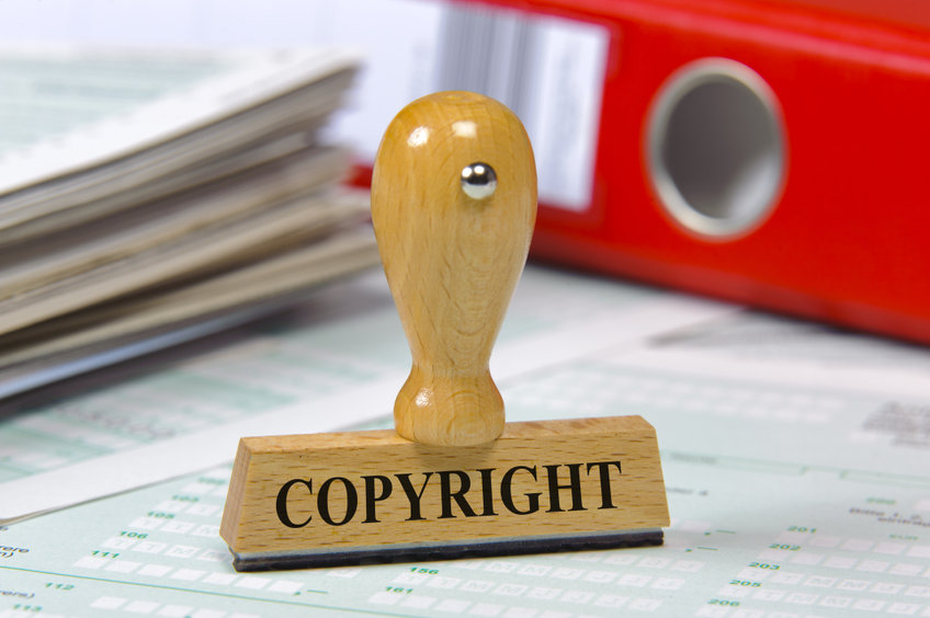 rubber stamp marked with copyright