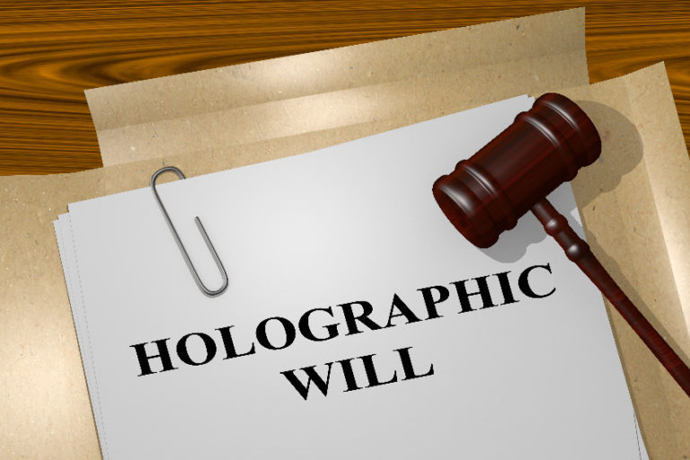 HOLOGRAPHIC WILL title on legal document