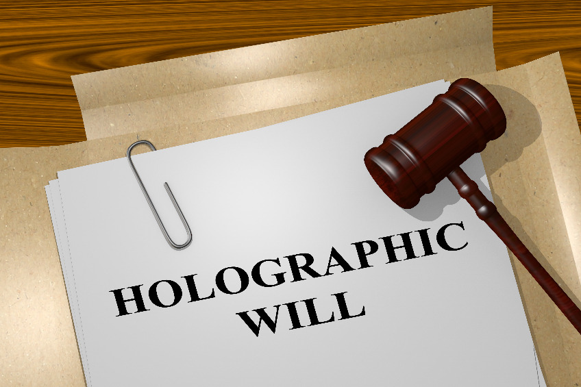 HOLOGRAPHIC WILL title on legal document