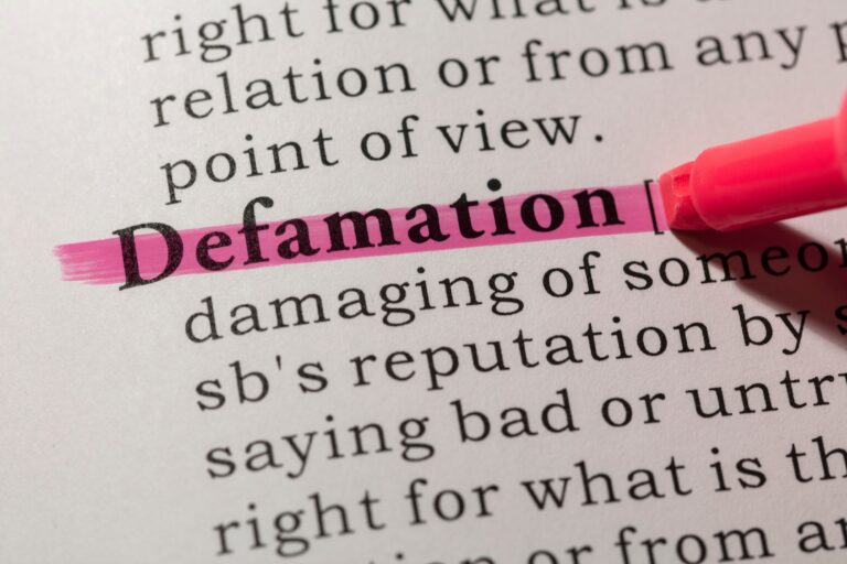 Picture of the word Defamation on Dictionary