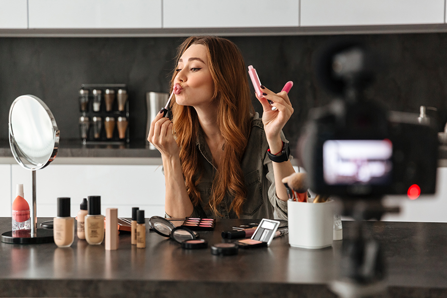 Celebrity beauty products used by influencer