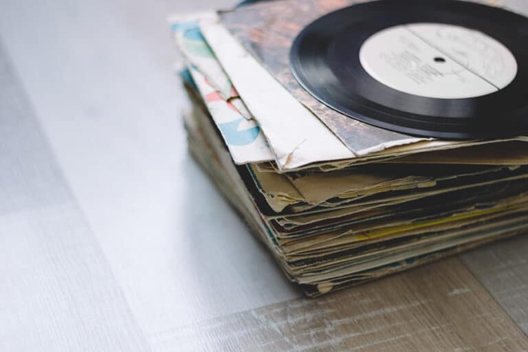 A photo of music catalogs. vinyl records and a lot of albums