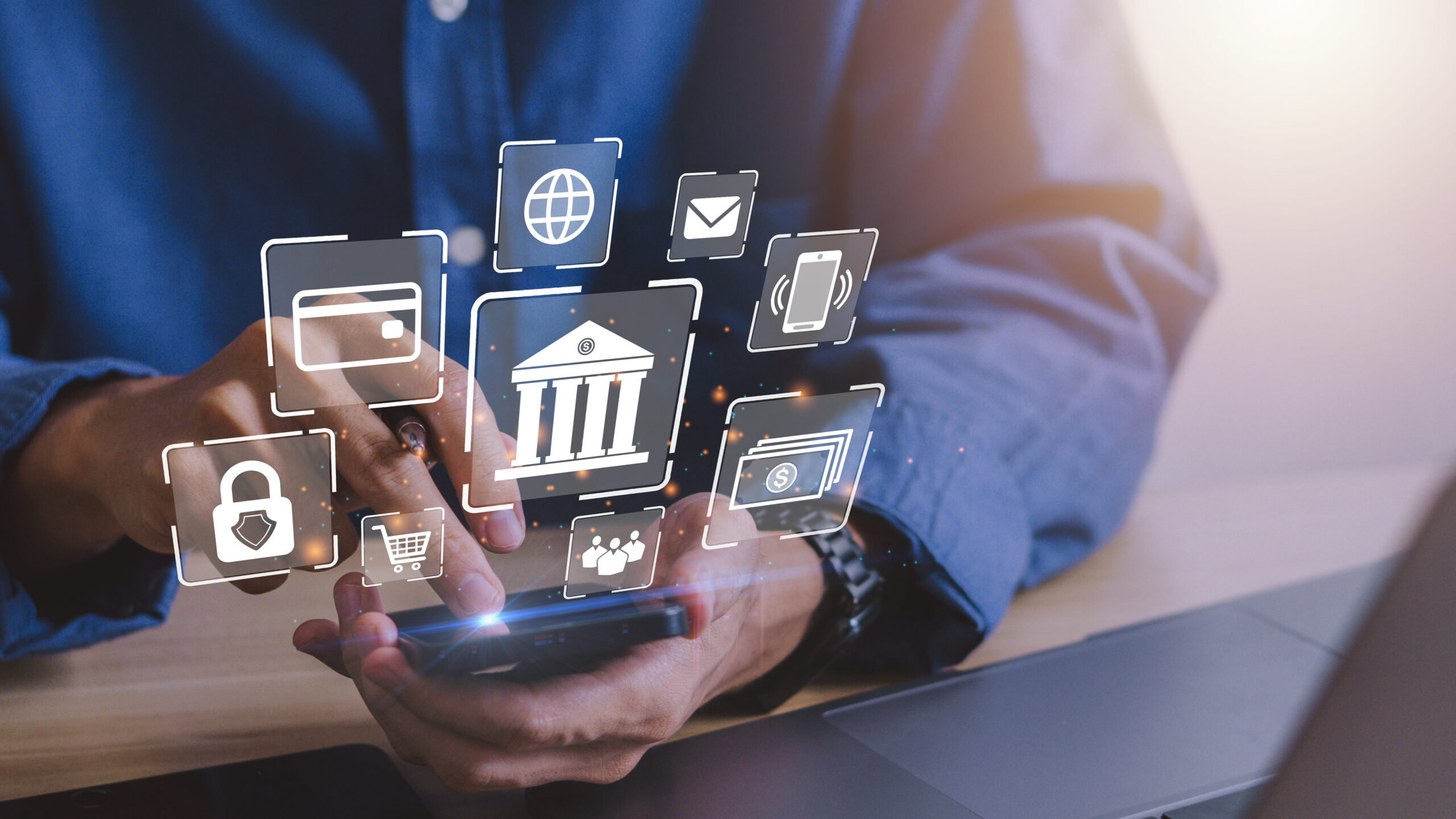 Fintech in a man's phone