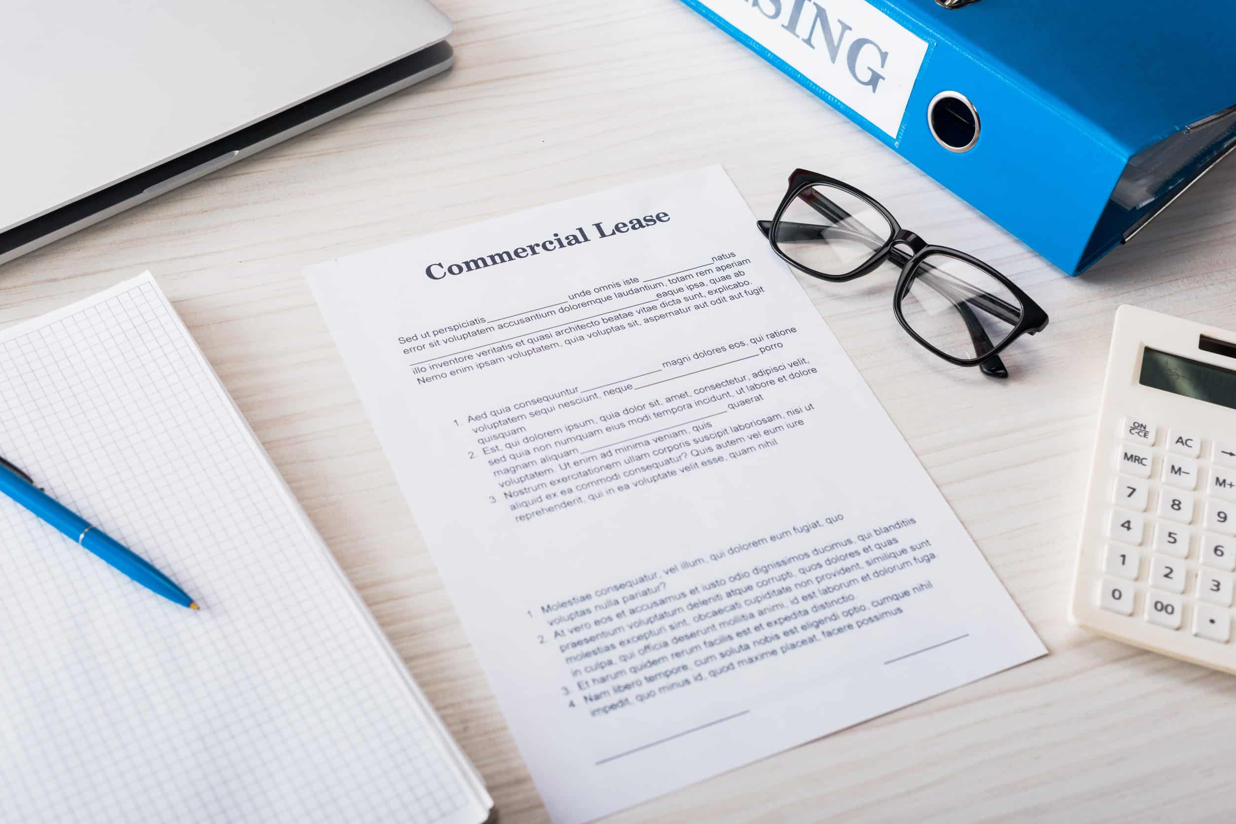 A photo of a commercial lease