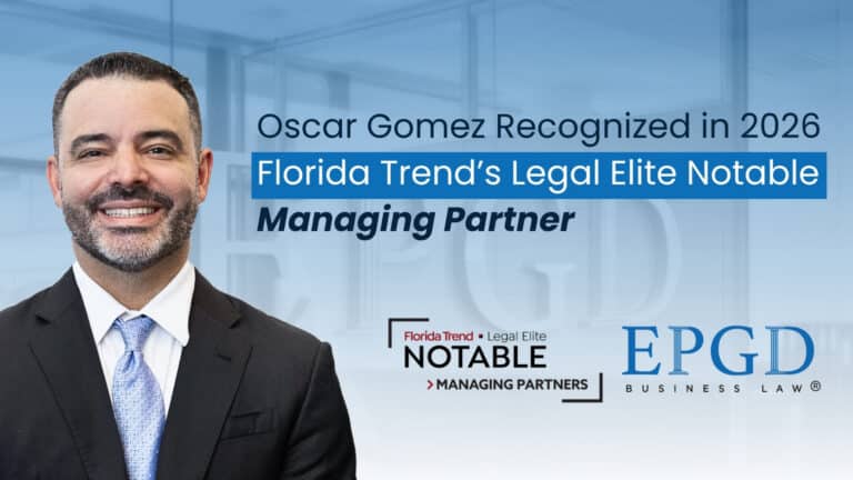 Oscar Gomez reconocido como miembro destacado de la élite legal de Florida Trend - Socios directores